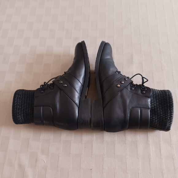 Stuart Weitzman Stitchwork Nappa Leather Quilted Combat Boots - Picture 6 of 16